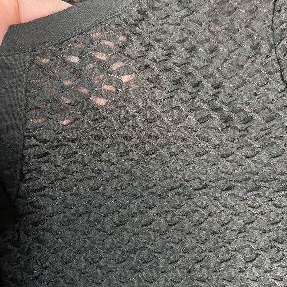 Chico's Women Top Quarter Sleeve Black Small V Neckline Open Knit Black XL Chico - Picture 7 of 11